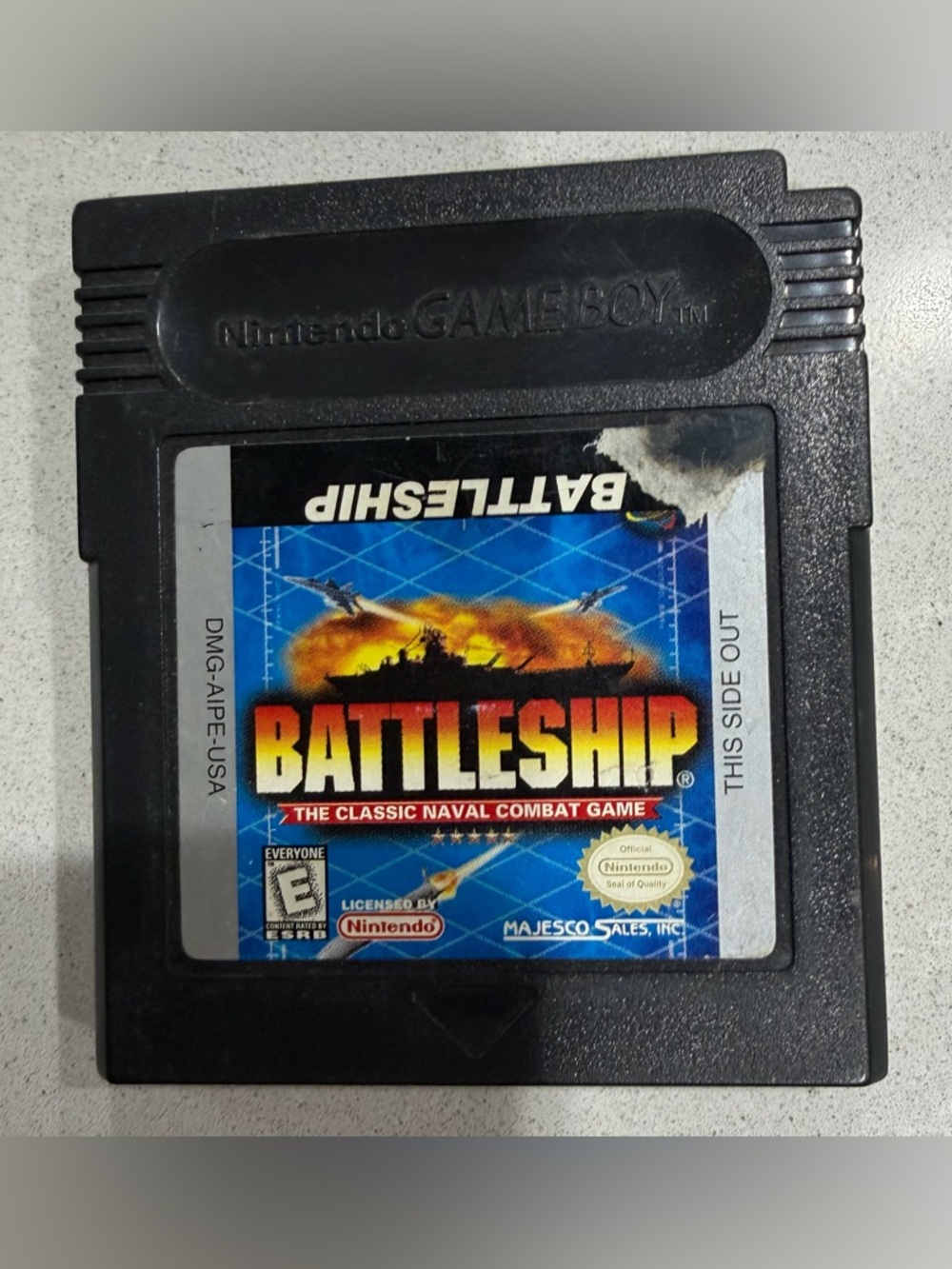 Nintendo Game Boy Battleship Cartridge - Black with Blue Label